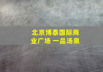 北京博泰国际商业广场 一品汤泉